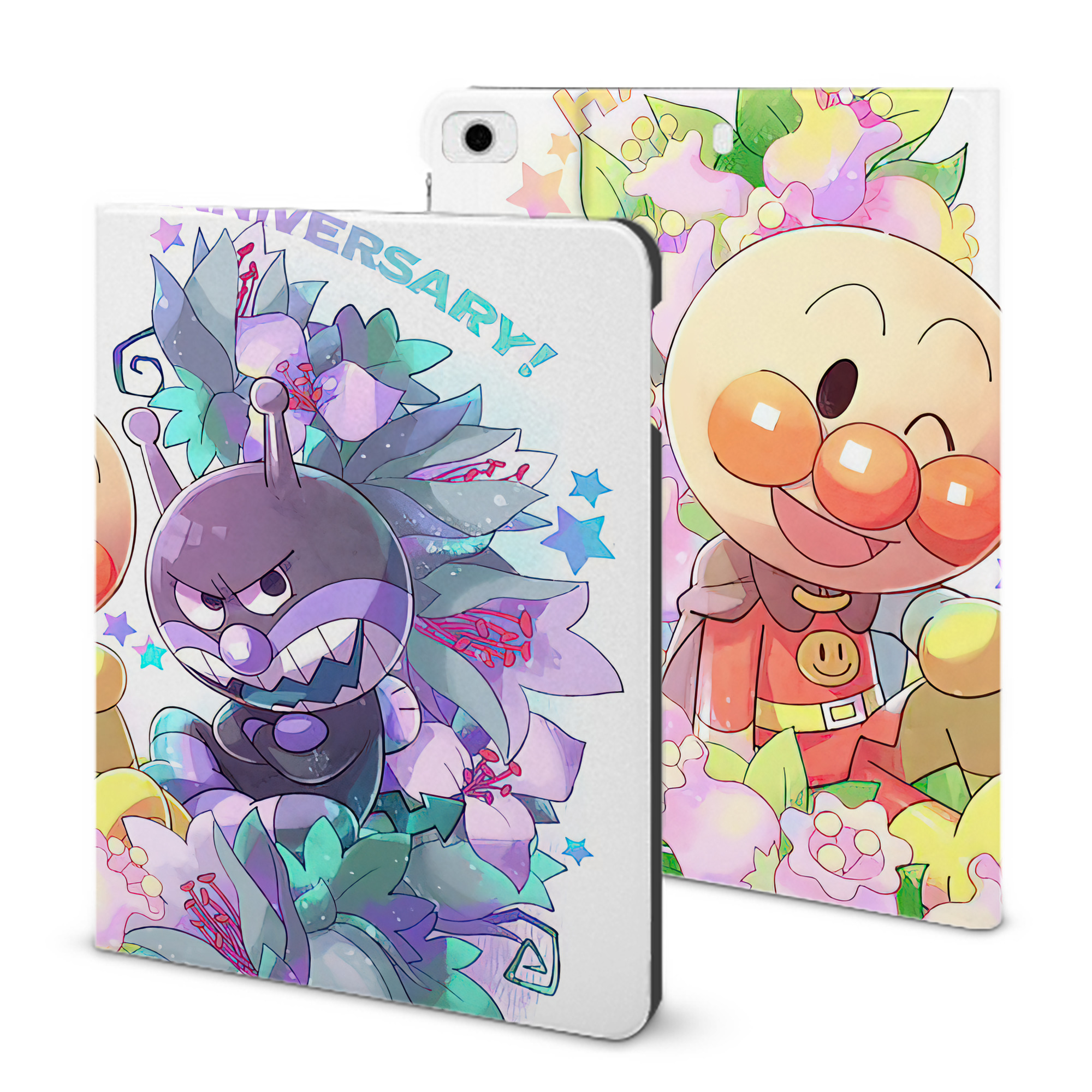 （画像用） アンパンマン Anpanman IPad ケース ブック型 PUレザー TPU 耐衝撃 軽量 薄型 ペン収納なし 全面保護 IPad 各モデル対応